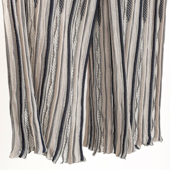 Giorgio Armani Navy Greys Silk Cashmere Multipattern Stripe Knit Pant - Picture 7 of 11